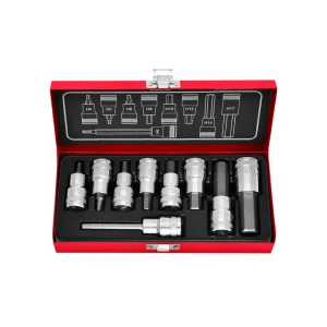 9PCS 1/2" DRIVE HEX BIT SOCKET SET MADE IN TAIWAN