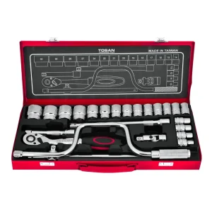 24PCS 1/2" DRIVE SOCKET SET MADE IN TAIWAN