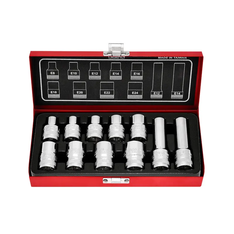 11PCS 1/2" DRIVE E-STAR SOCKET SET MADE IN TAIWAN