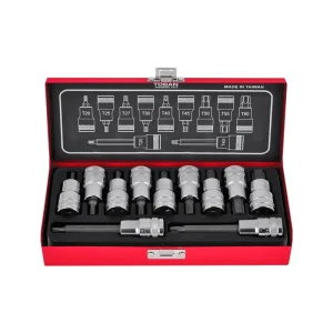 11PCS 1/2" DRIVE TORX BIT SOCKET SET MADE IN TAIWAN