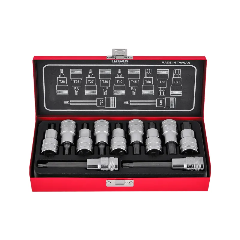 11PCS 1/2" DRIVE TORX BIT SOCKET SET MADE IN TAIWAN
