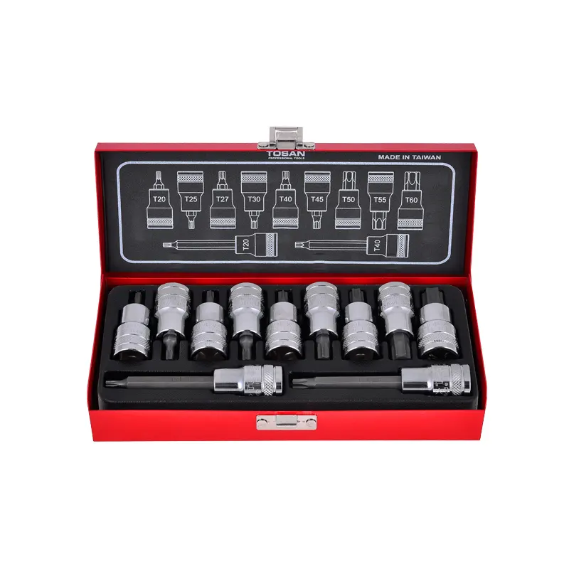 15PCS 10mm HEX SHANK TORX HEAD BIT SET MADE IN TAIWAN