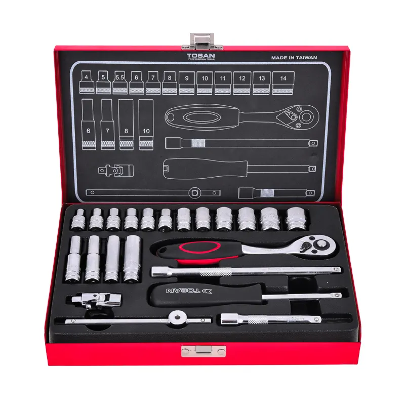 22PCS 1/4" DRIVE SOCKET SET MADE IN TAIWAN